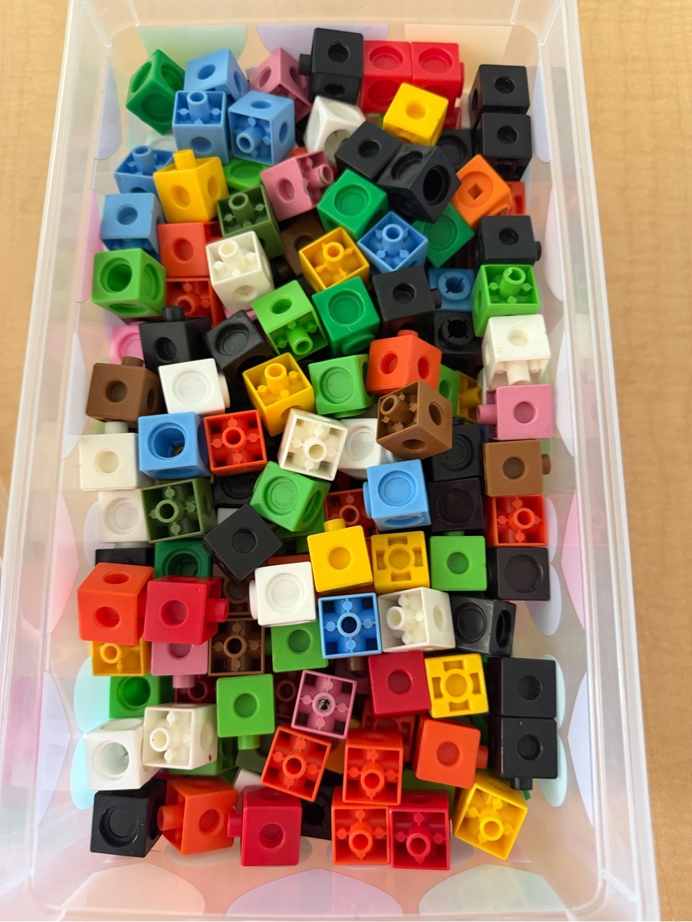 Mixed Plastic Linking Snap Cubes Multicolour Math Manipulatives Counters